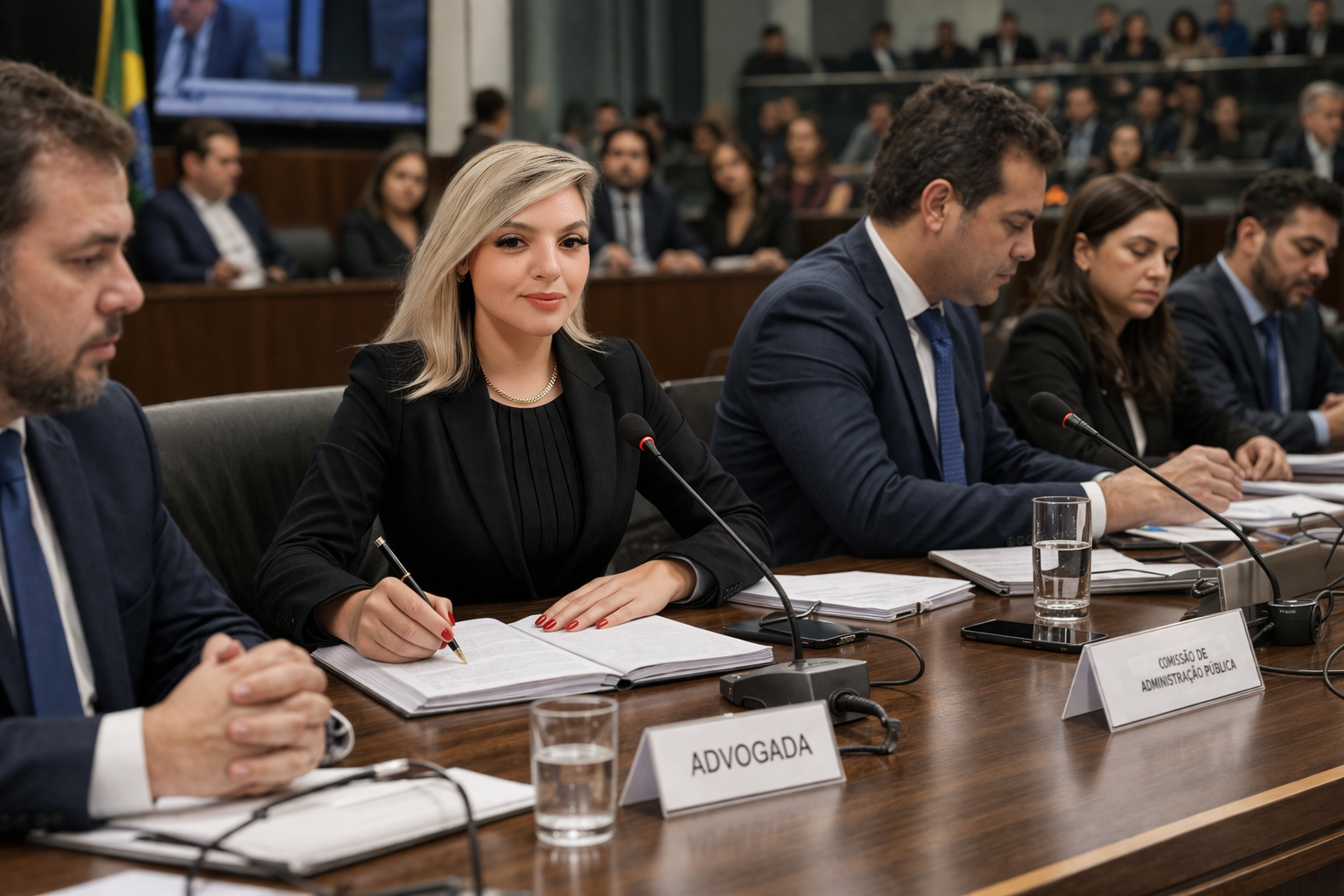 Ivana Lucena em sessão pública de licitação